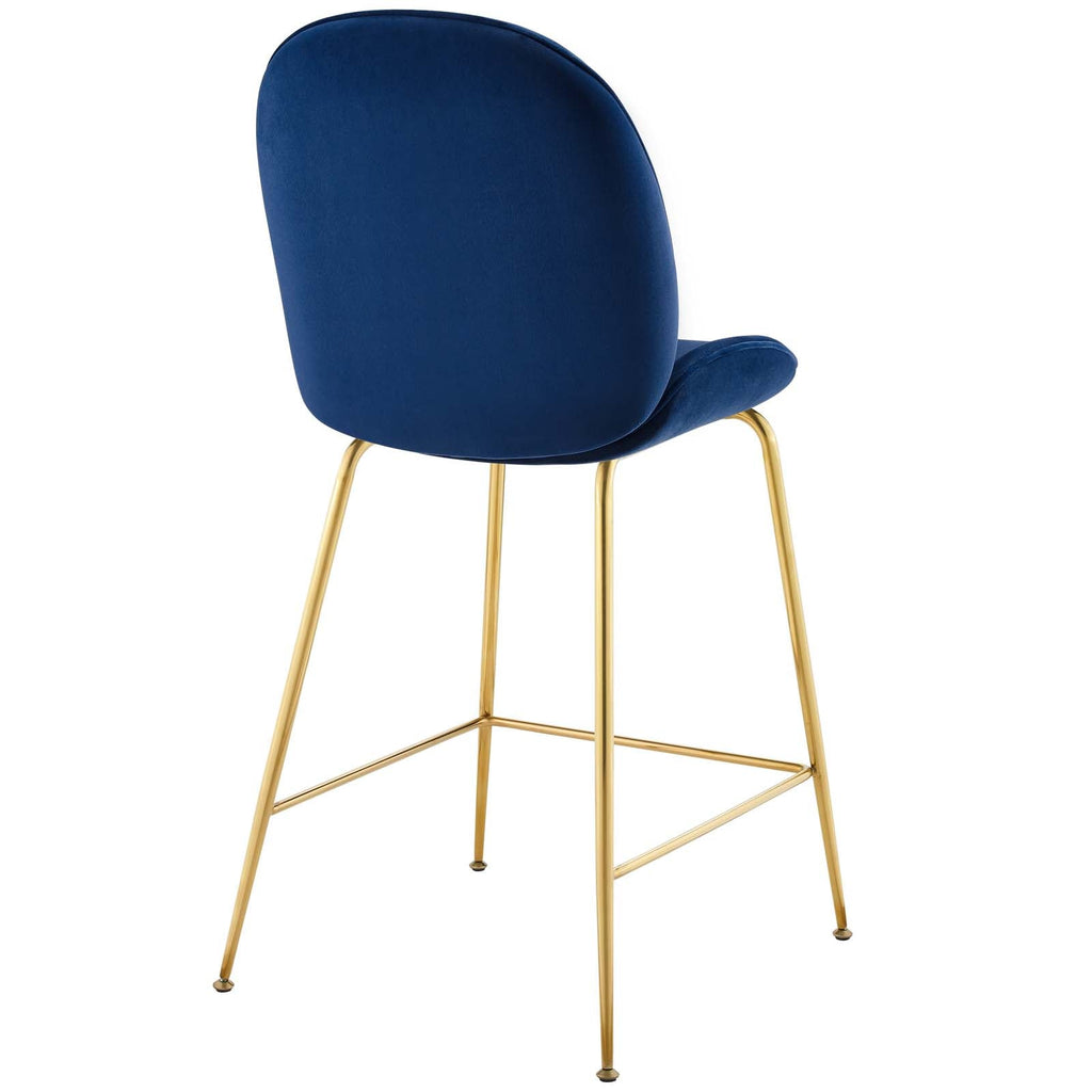 Scoop Gold Stainless Steel Leg Performance Velvet Counter Stool by Modway