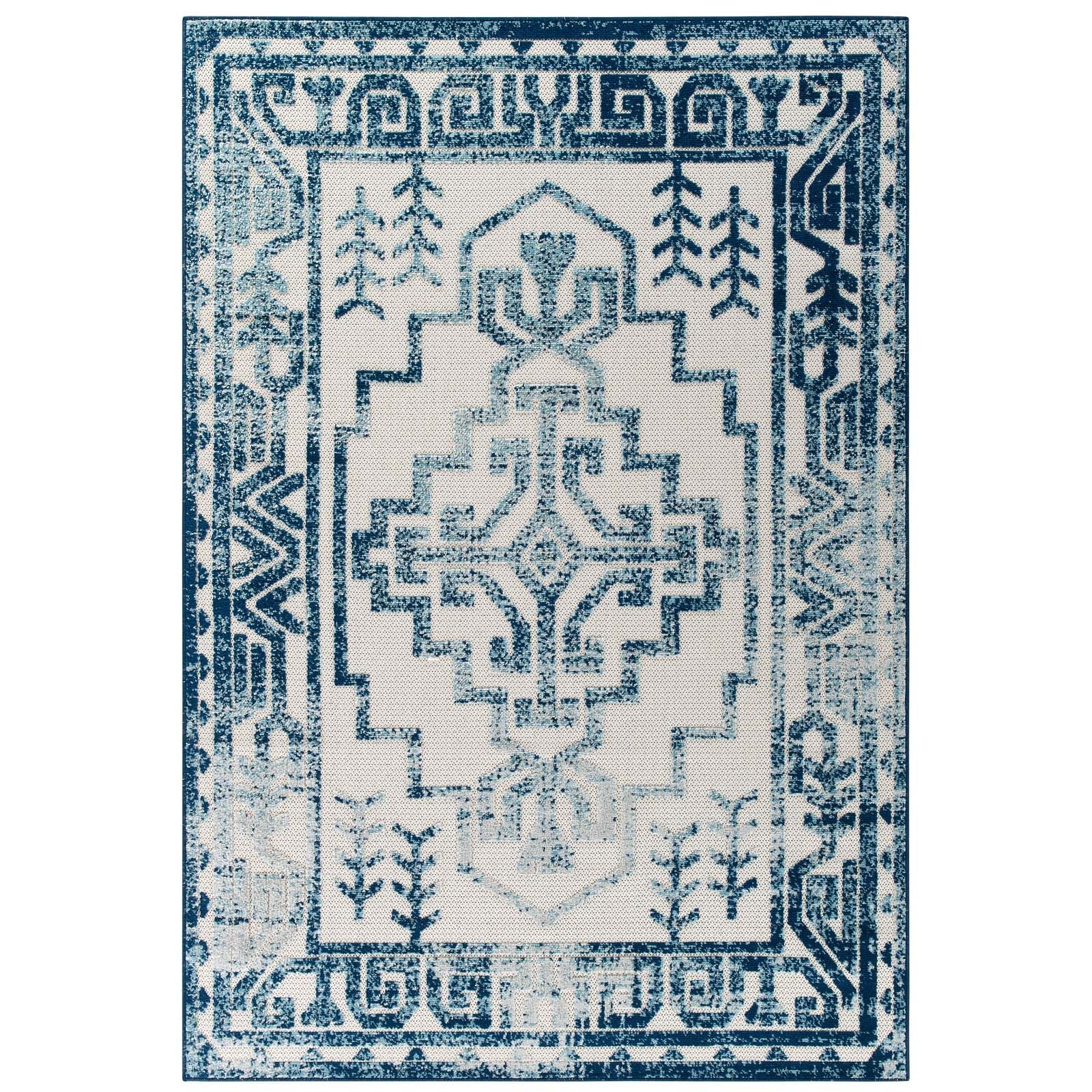 Reflect Nyssa Distressed Geometric Southwestern Aztec 8x10 Indoor/Outdoor Area Rug by Modway