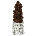 18"  Snowed Pine Cone Tree