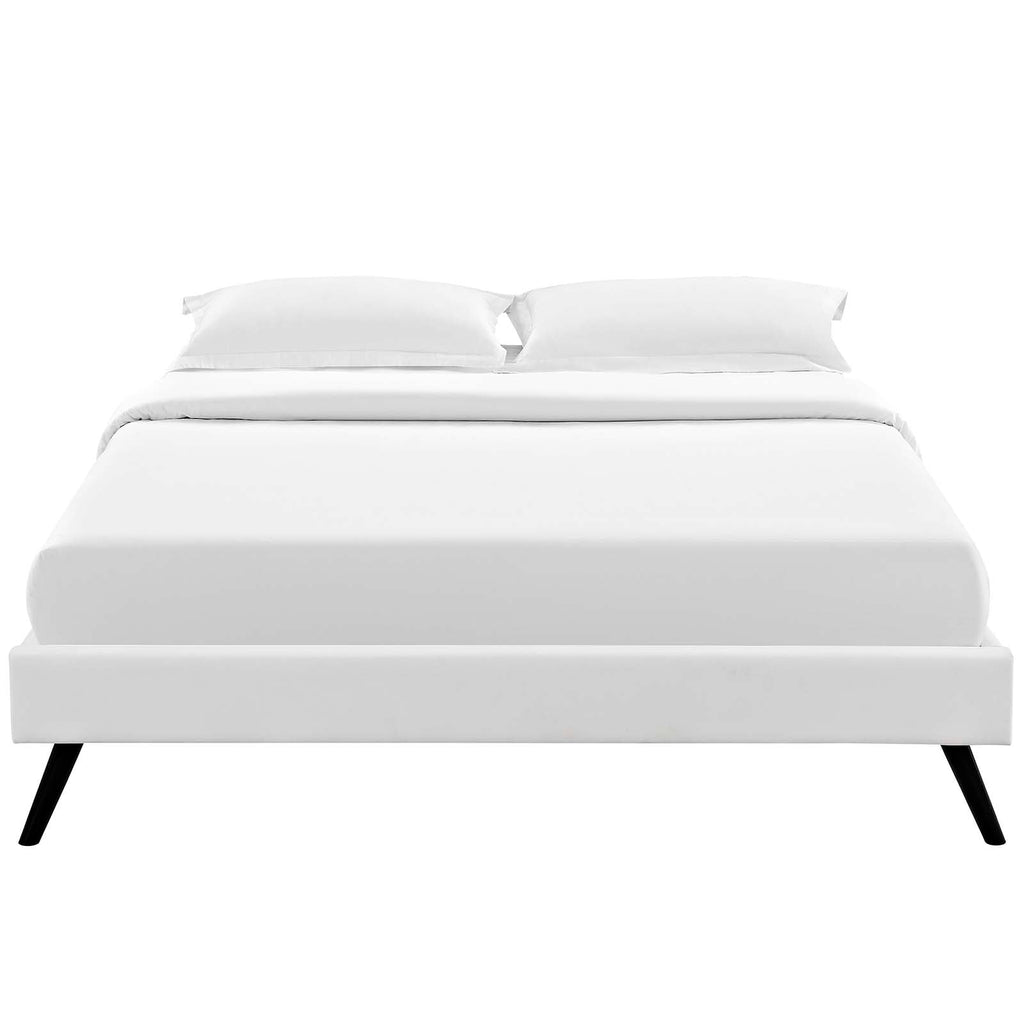 Loryn Vinyl King Bed Frame with Round Splayed Legs by Modway