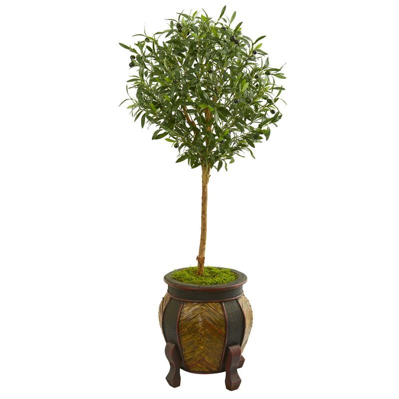 49" Olive Artificial Tree In Decorative Planter 9225 By Nearly Natural
