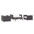 Convene 4 Piece Set Outdoor Patio with Fire Pit by Modway