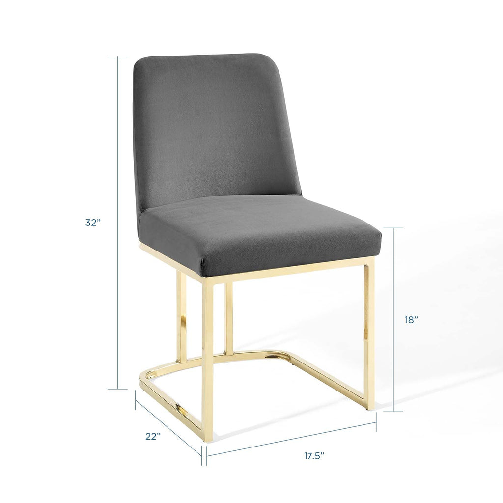 Amplify Sled Base Performance Velvet Dining Chairs Set of 2 by Modway