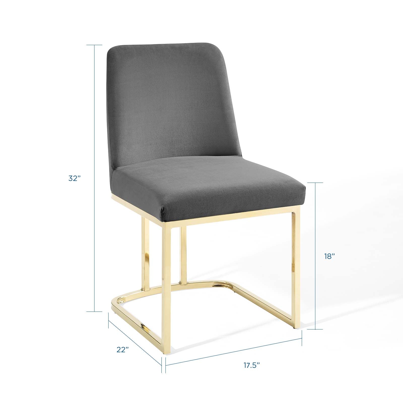 Amplify Sled Base Performance Velvet Dining Chairs Set of 2 by Modway