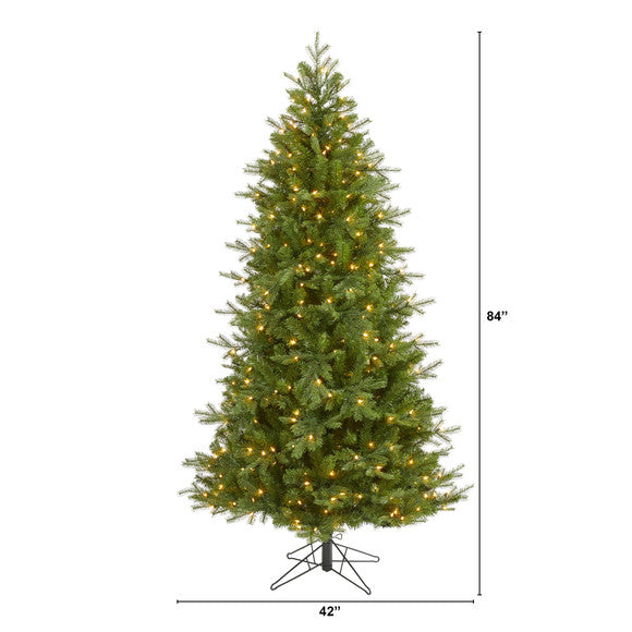 7' Vienna Fir Artificial Christmas Tree with 450 Warm White Lights