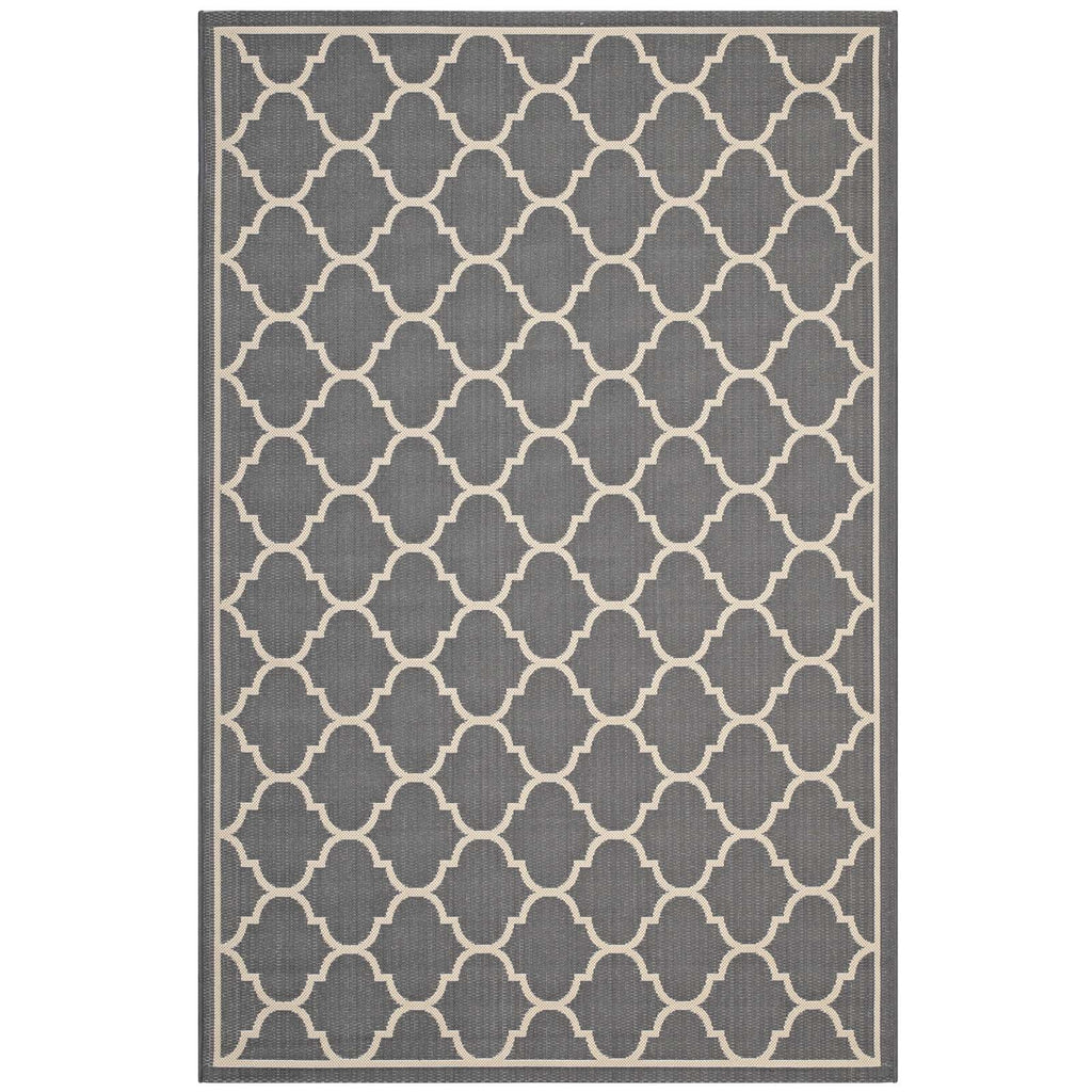 Avena Moroccan Quatrefoil Trellis Indoor and Outdoor 8x10 Area Rug by Modway