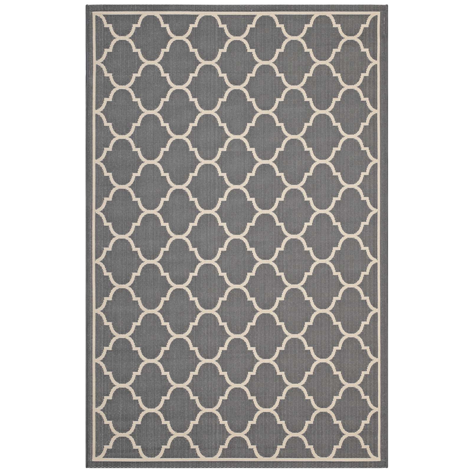Avena Moroccan Quatrefoil Trellis Indoor and Outdoor 8x10 Area Rug by Modway