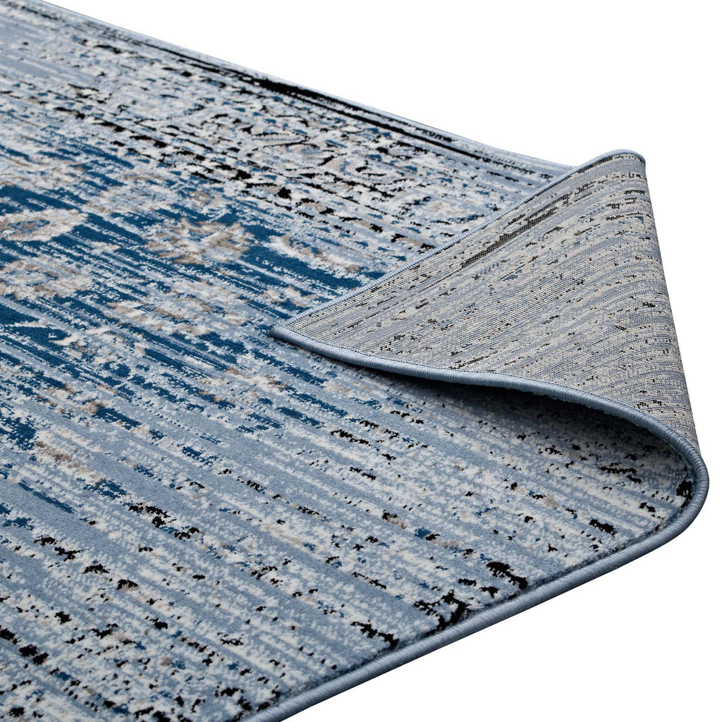 Chiara Distressed Floral Lattice Contemporary 5x8 Area Rug by Modway