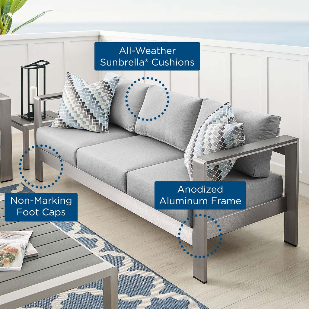 Shore Sunbrella¨ Fabric Aluminum Outdoor Patio Sofa by Modway