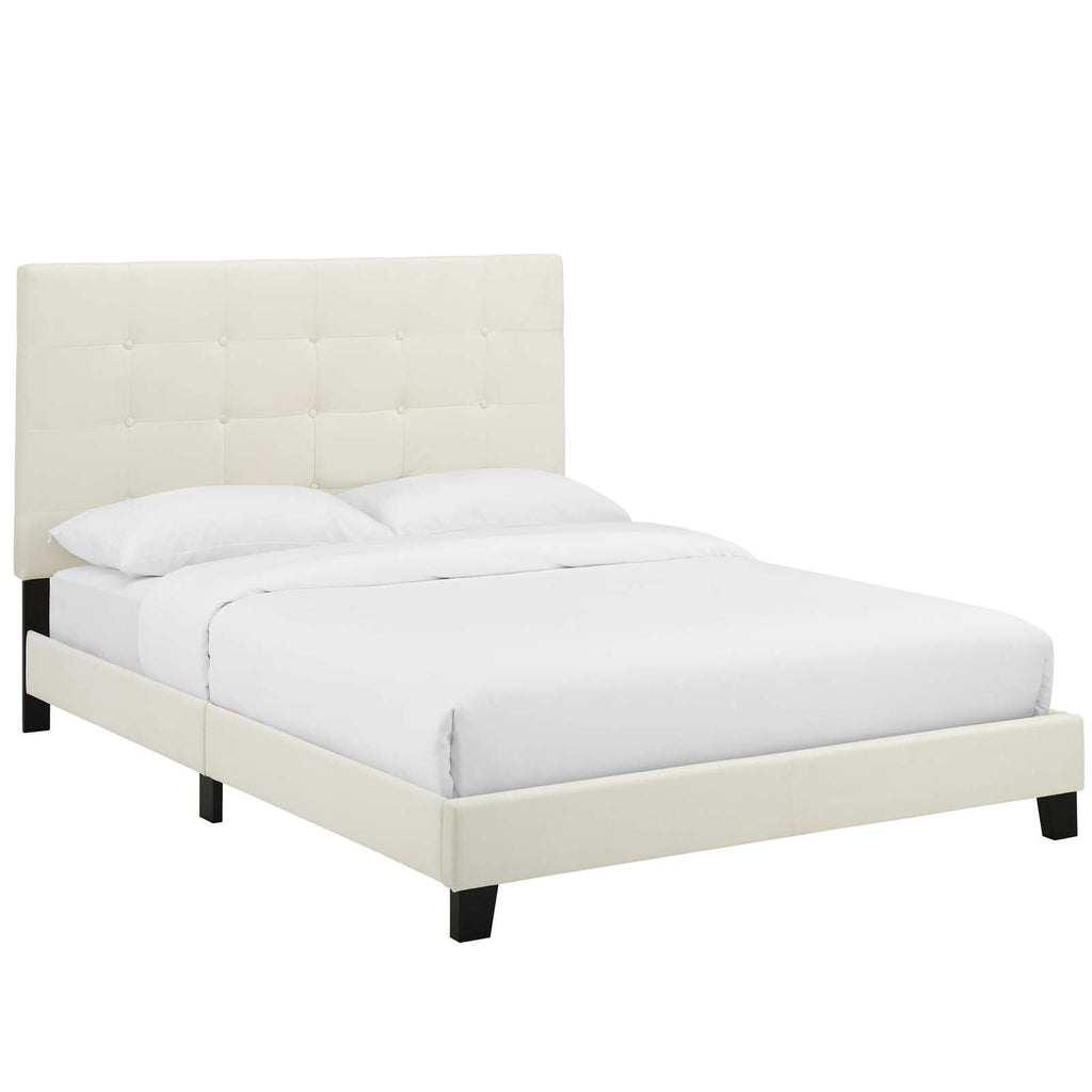 Melanie Tufted Button Upholstered Performance Velvet Queen Platform Bed by Modway