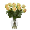 19"  Rose Artificial Arrangement in Glass Vase