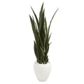 51"  Sansevieria Artificial Plant in White Planter