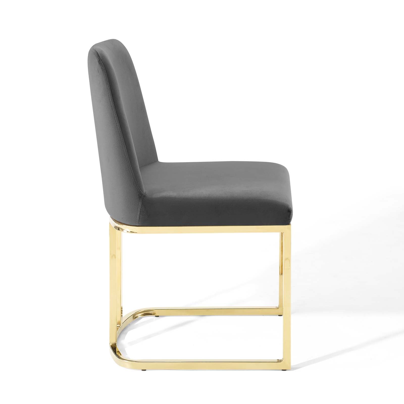 Amplify Sled Base Performance Velvet Dining Chairs Set of 2 by Modway