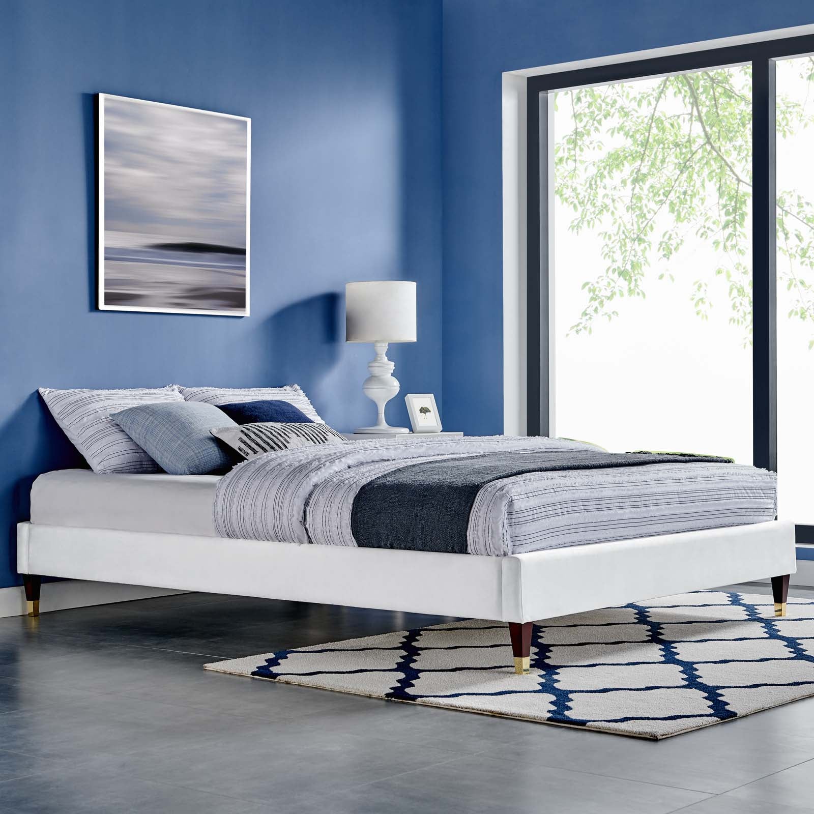 Harlow Performance Velvet King Platform Bed Frame by Modway