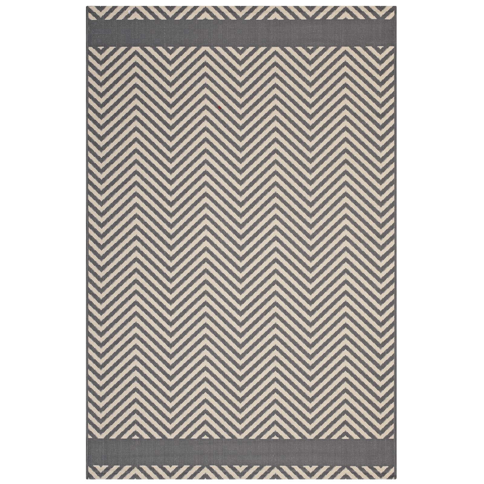 Optica Chevron With End Borders Indoor and Outdoor 5x8 Area Rug by Modway