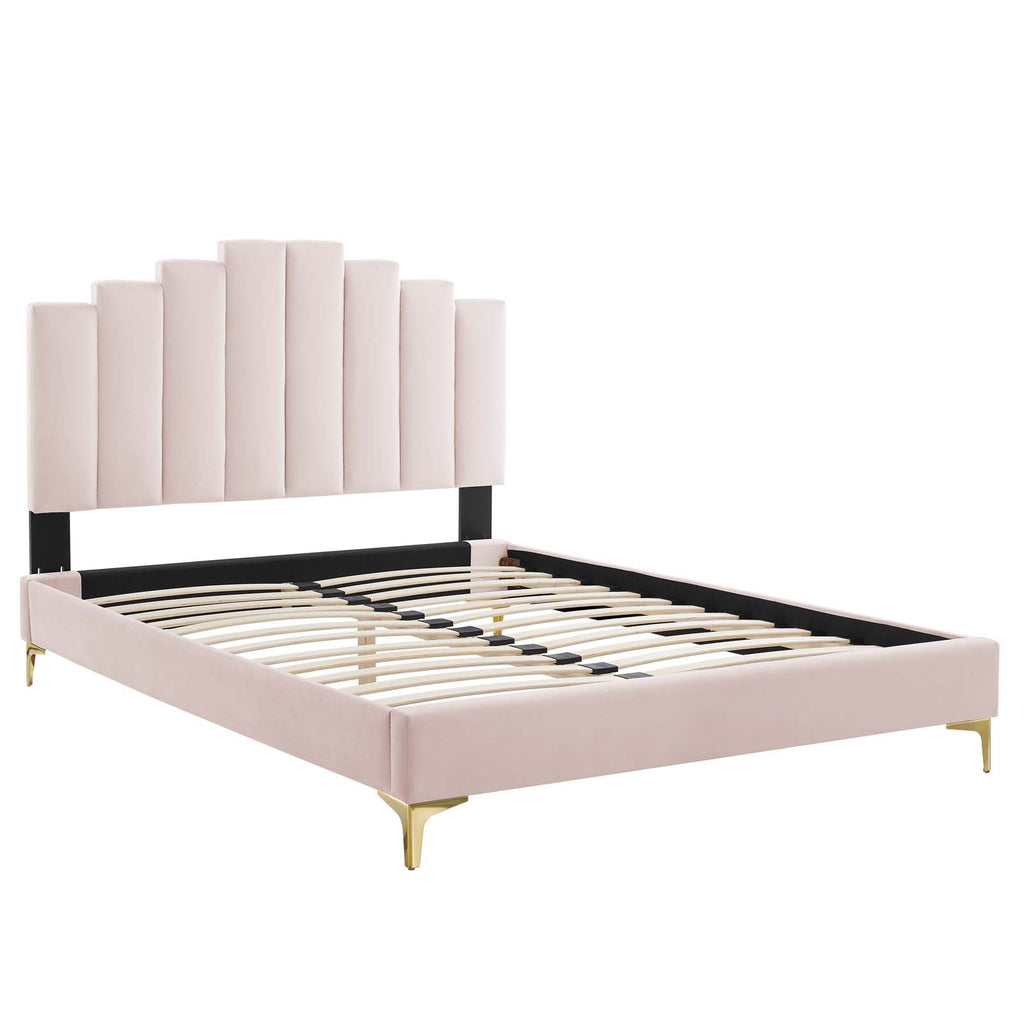 Elise Performance Velvet King Platform Bed by Modway