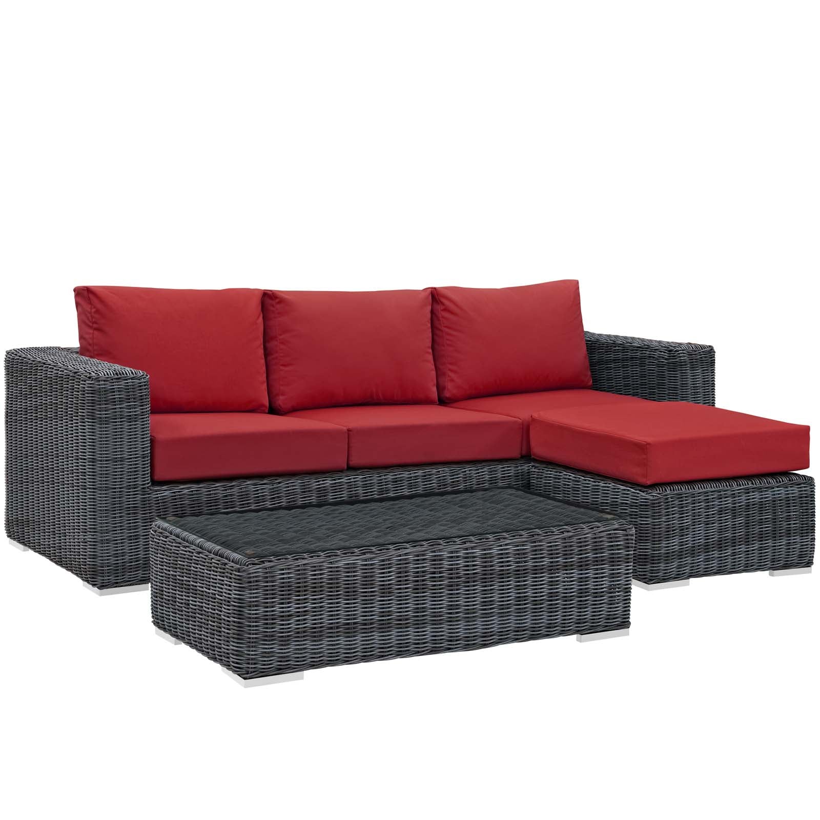 Summon 3 Piece Outdoor Patio Sunbrella¨ Sectional Set by Modway