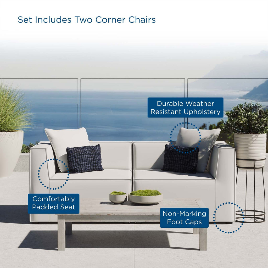 Saybrook 2-Piece Outdoor Patio Upholstered Sectional Sofa Loveseat by Modway