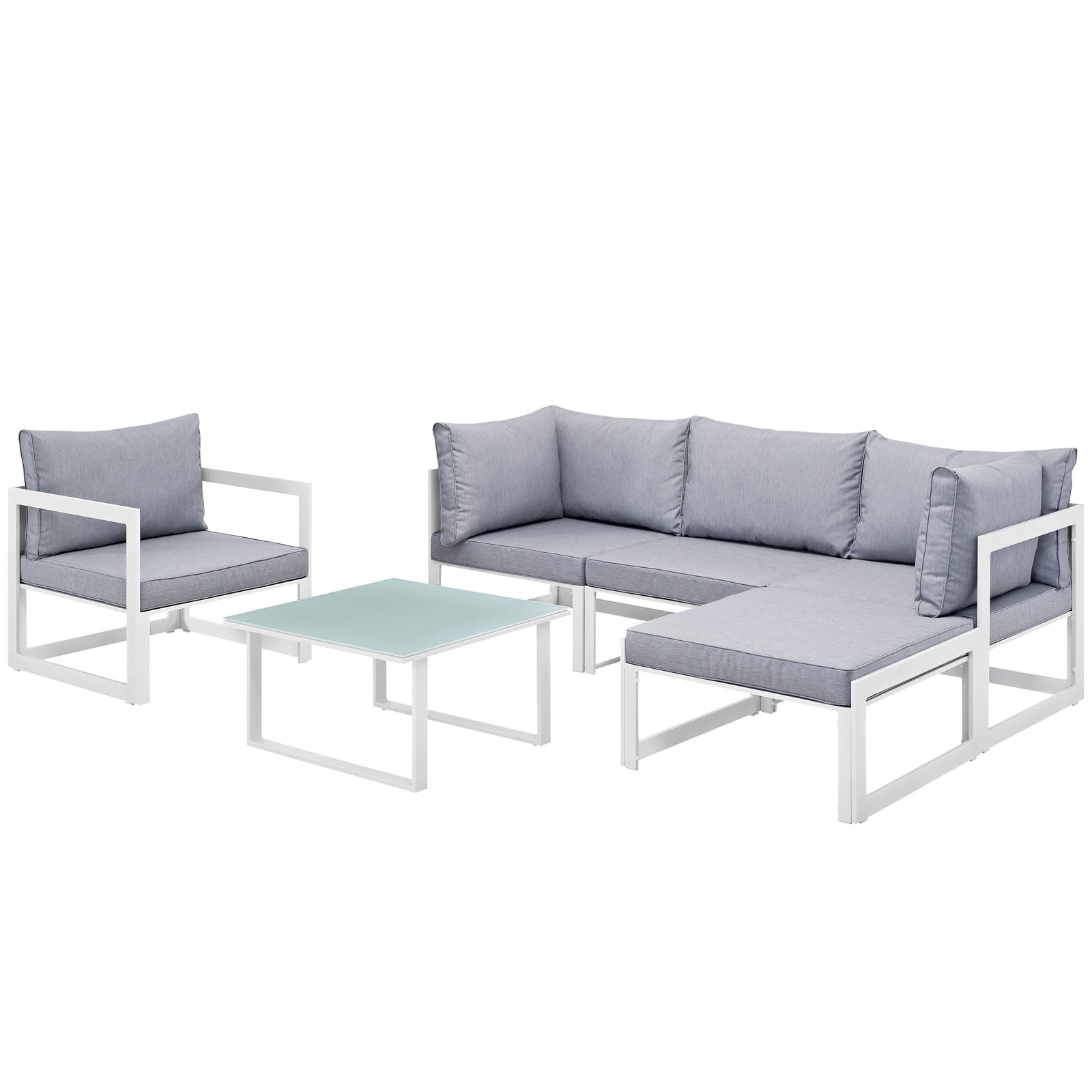 Fortuna 6 Piece Outdoor Patio Sectional Sofa Set by Modway