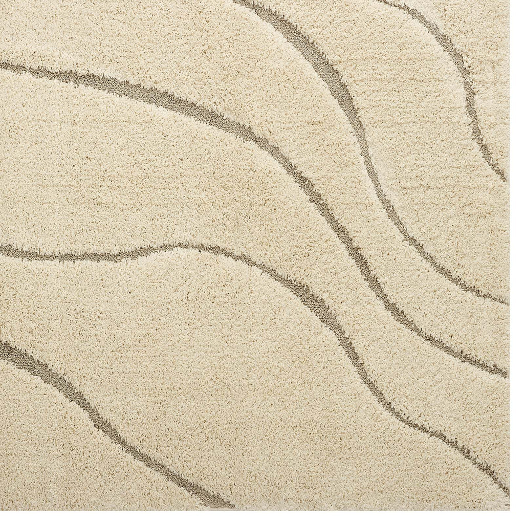 Jubilant Abound Abstract Swirl Shag 5x8 Area Rug by Modway