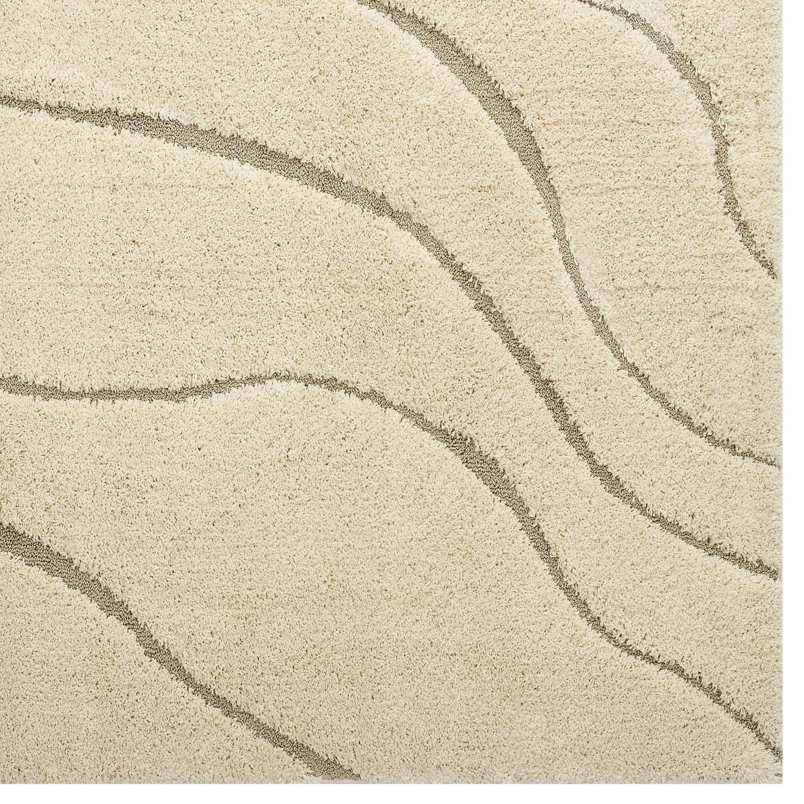 Jubilant Abound Abstract Swirl Shag 5x8 Area Rug by Modway