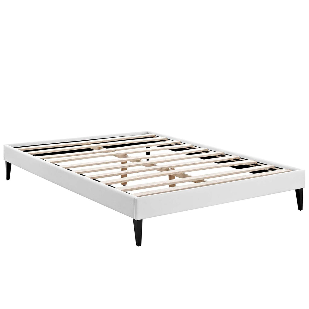 Tessie Vinyl Queen Bed Frame with Squared Tapered Legs by Modway