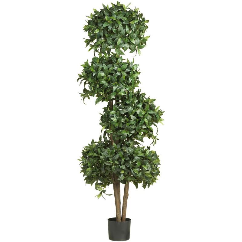 69" Sweet Bay Topiary w/4 Balls Silk Tree
