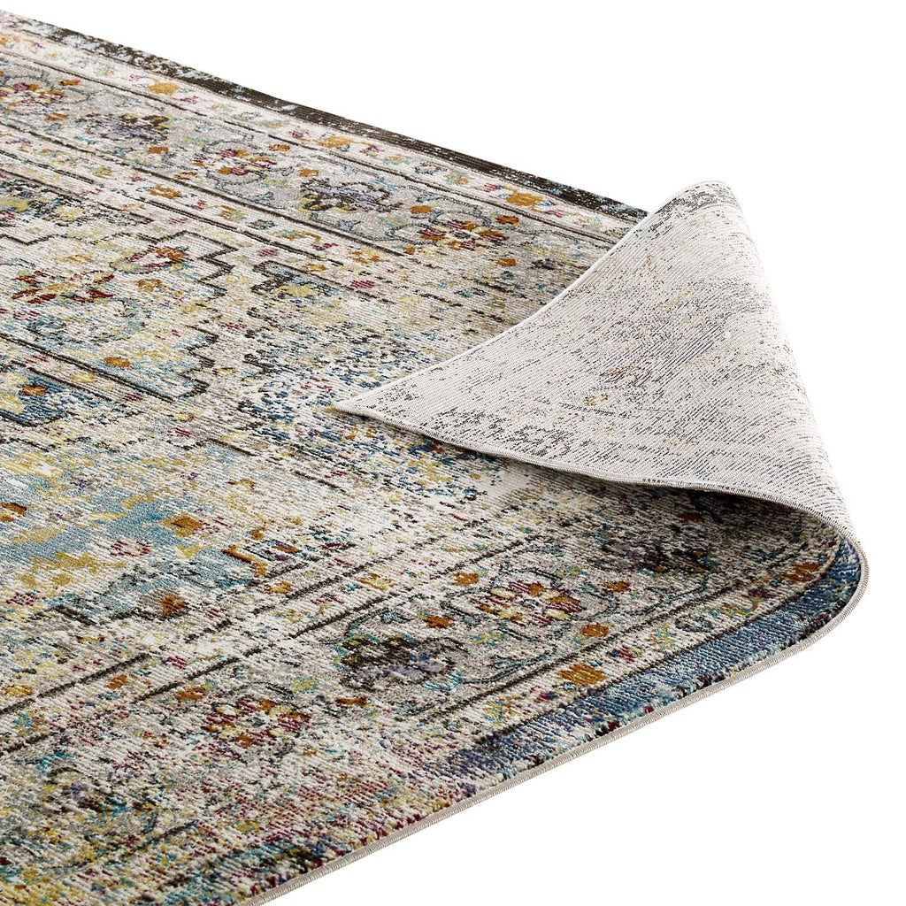 Success Jacinda Distressed Vintage Floral Vintage Medallion 8x10 Area Rug by Modway