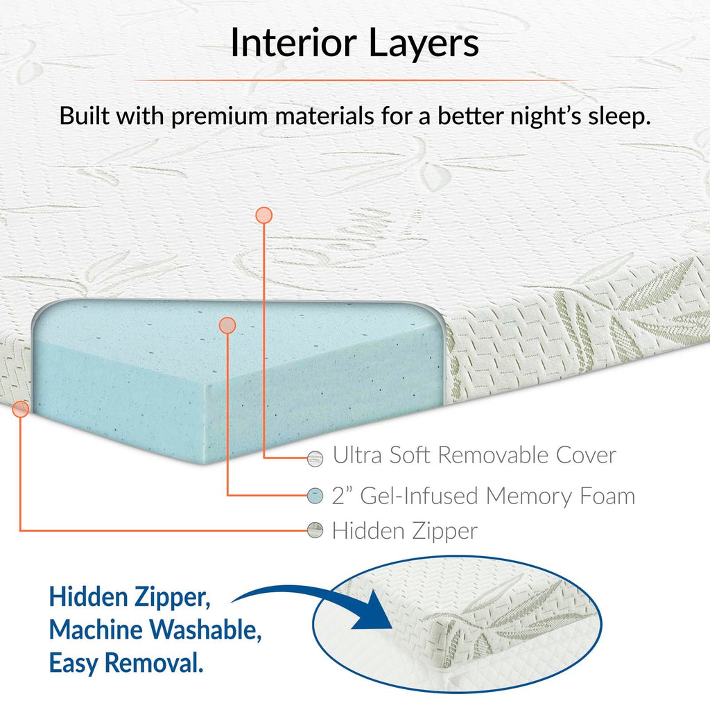 Relax Queen 2" Gel Memory Foam Mattress Topper by Modway