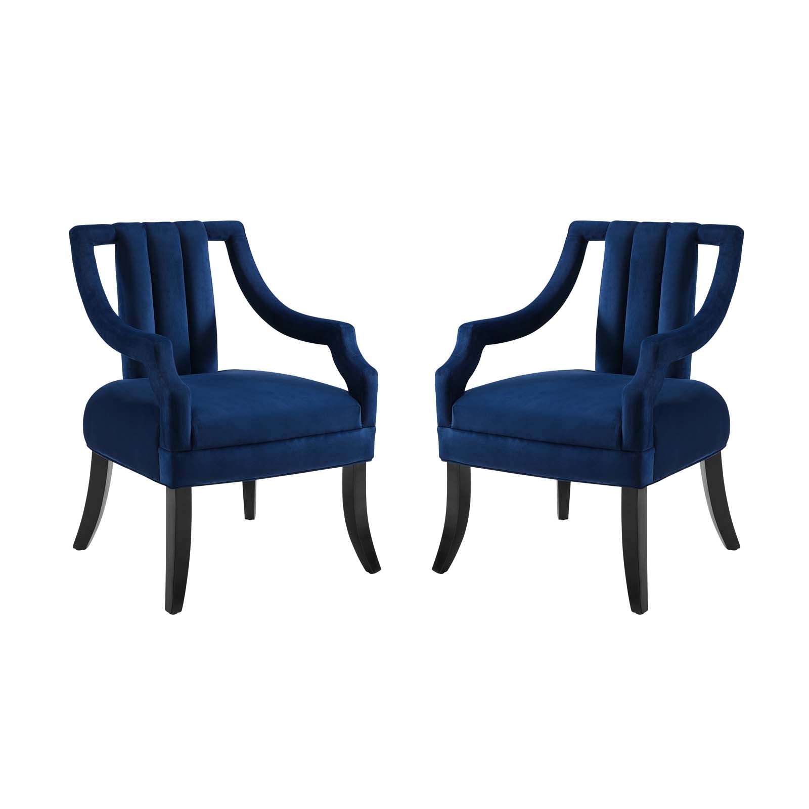 Harken Performance Velvet Accent Chair Set of 2 by Modway