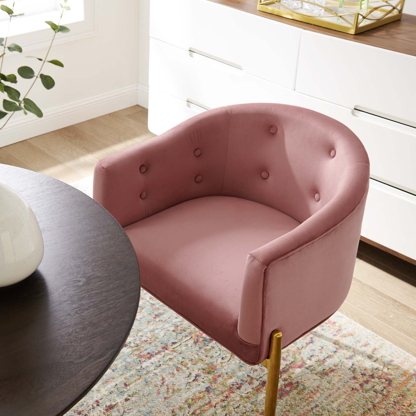 Savour Tufted Performance Velvet Accent Chairs Set of 2 by Modway