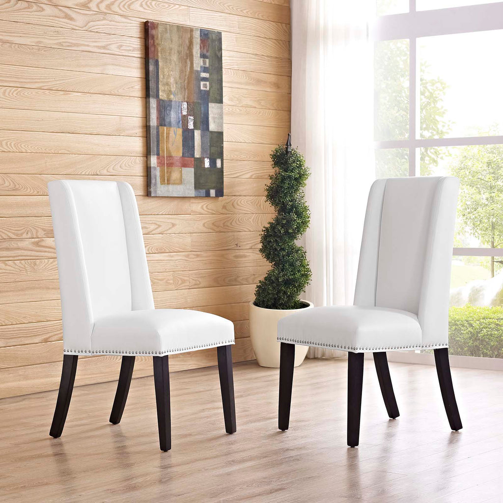 Baron Vinyl Dining Chair Set of 2 by Modway