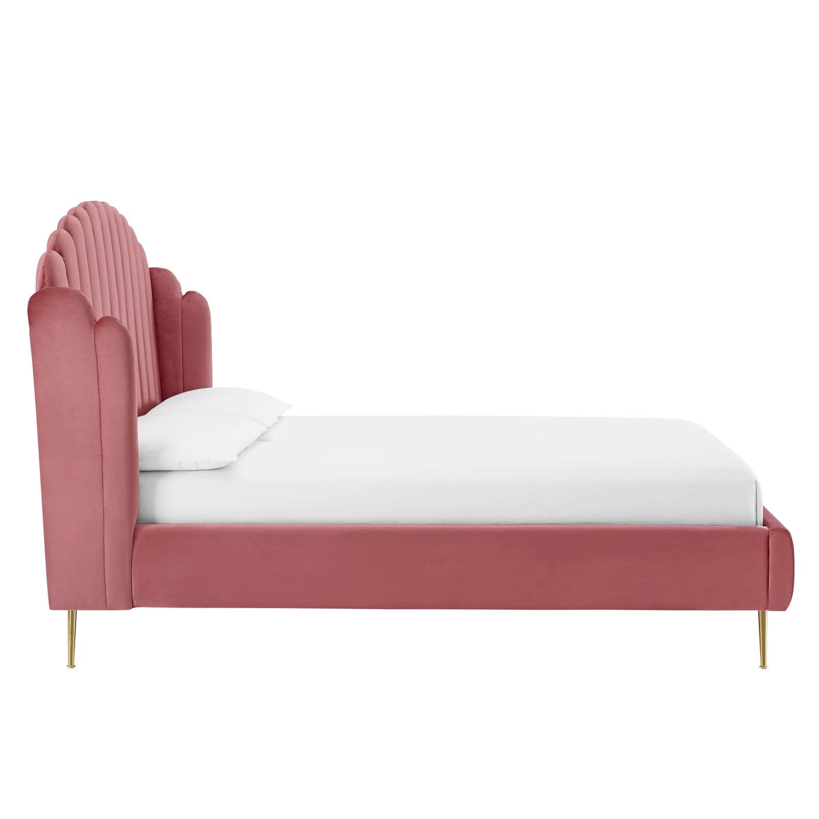 Lana Performance Velvet Queen Wingback Platform Bed by Modway