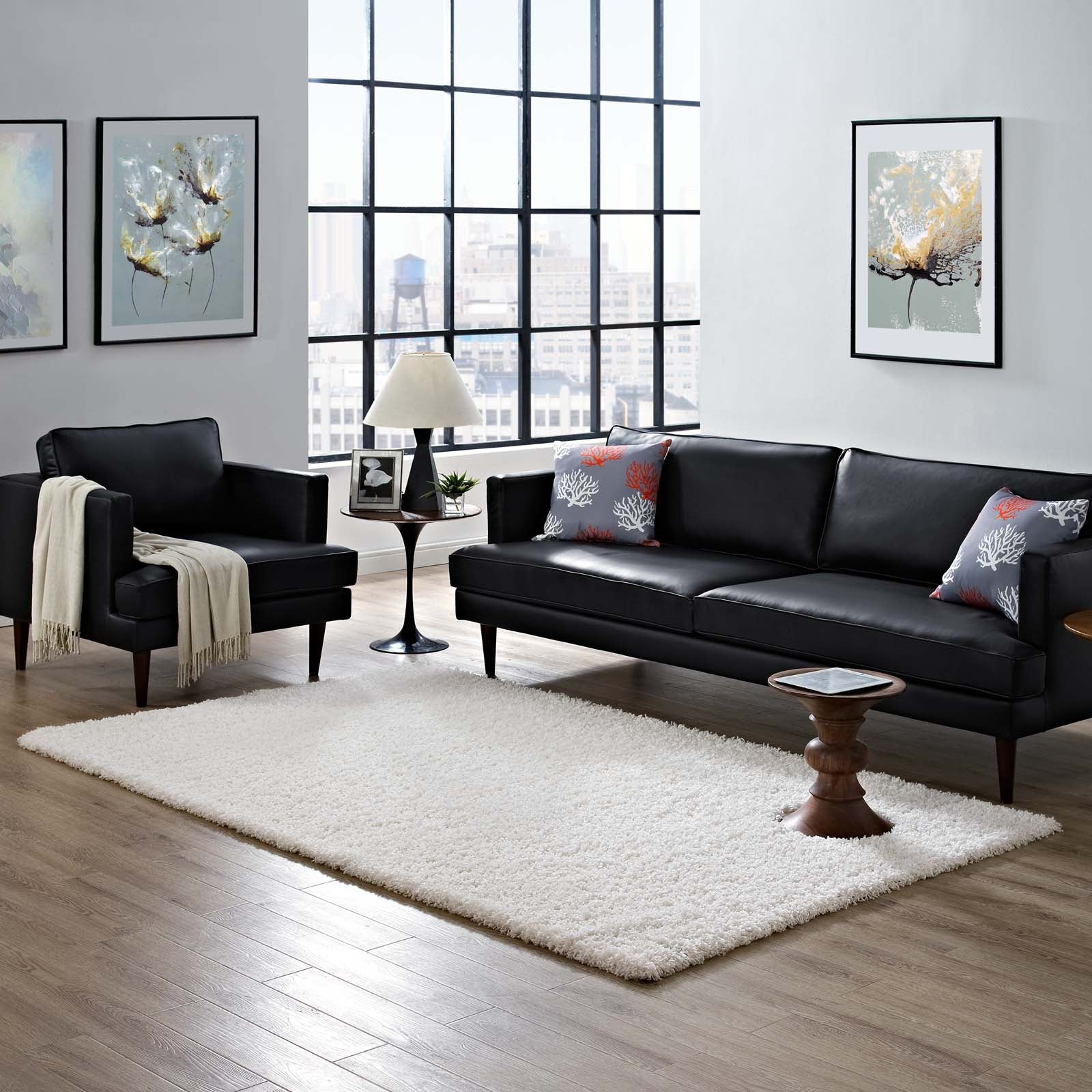 Enyssa Solid 5x8 Shag Area Rug by Modway