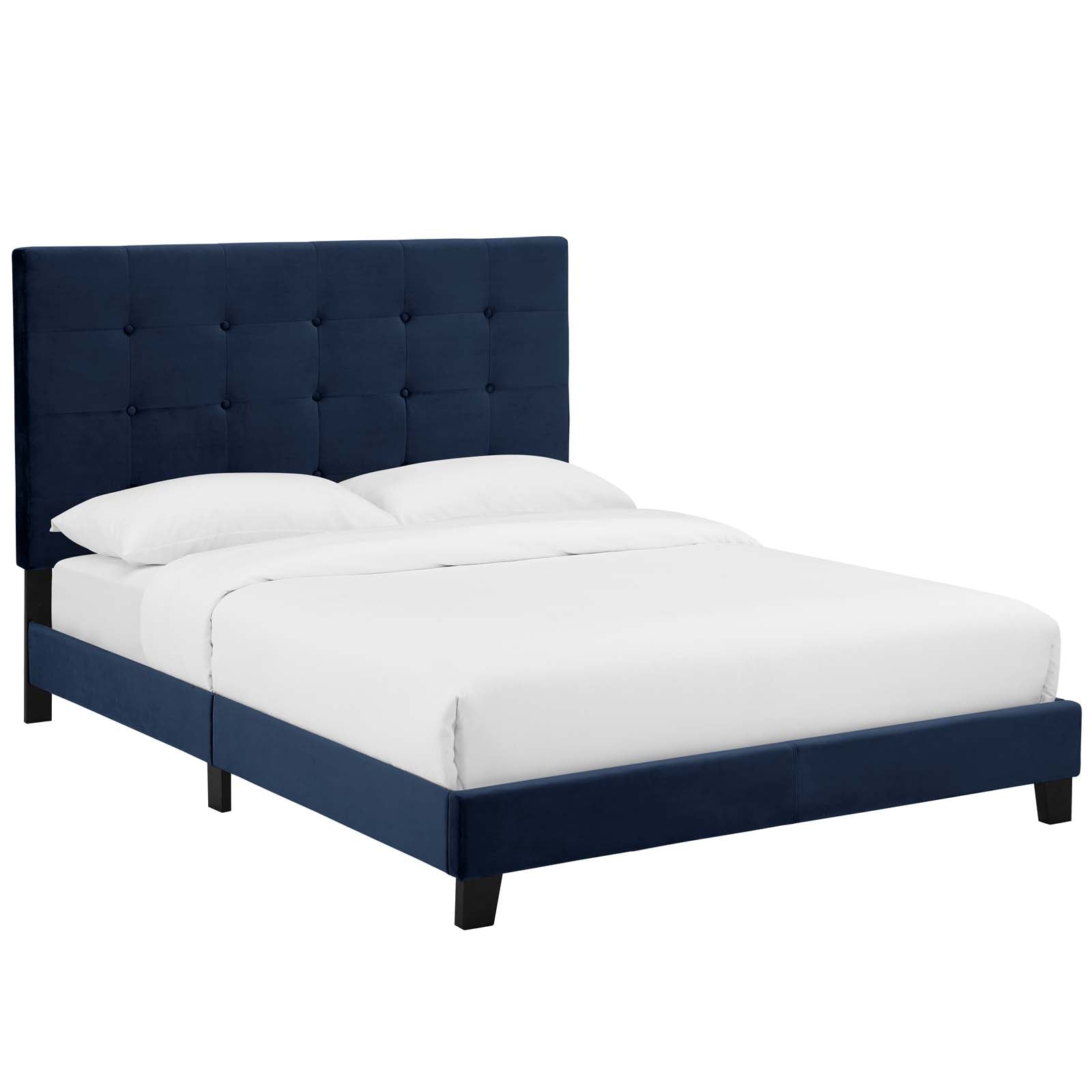 Melanie Tufted Button Upholstered Performance Velvet Queen Platform Bed by Modway
