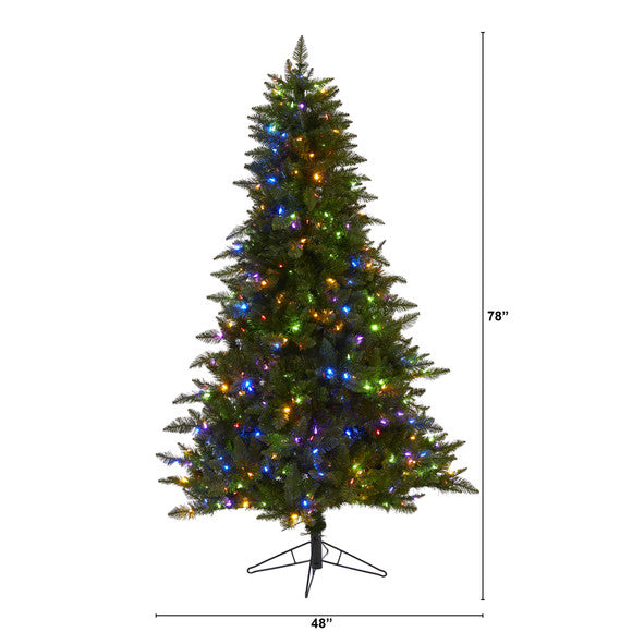 6.5' Vermont Spruce Artificial Christmas Tree with 450 Color Changing Lights