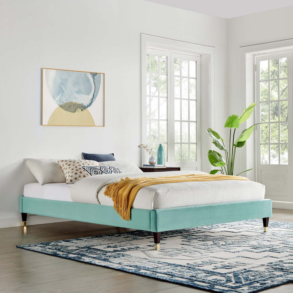 Harlow Performance Velvet Queen Platform Bed Frame by Modway