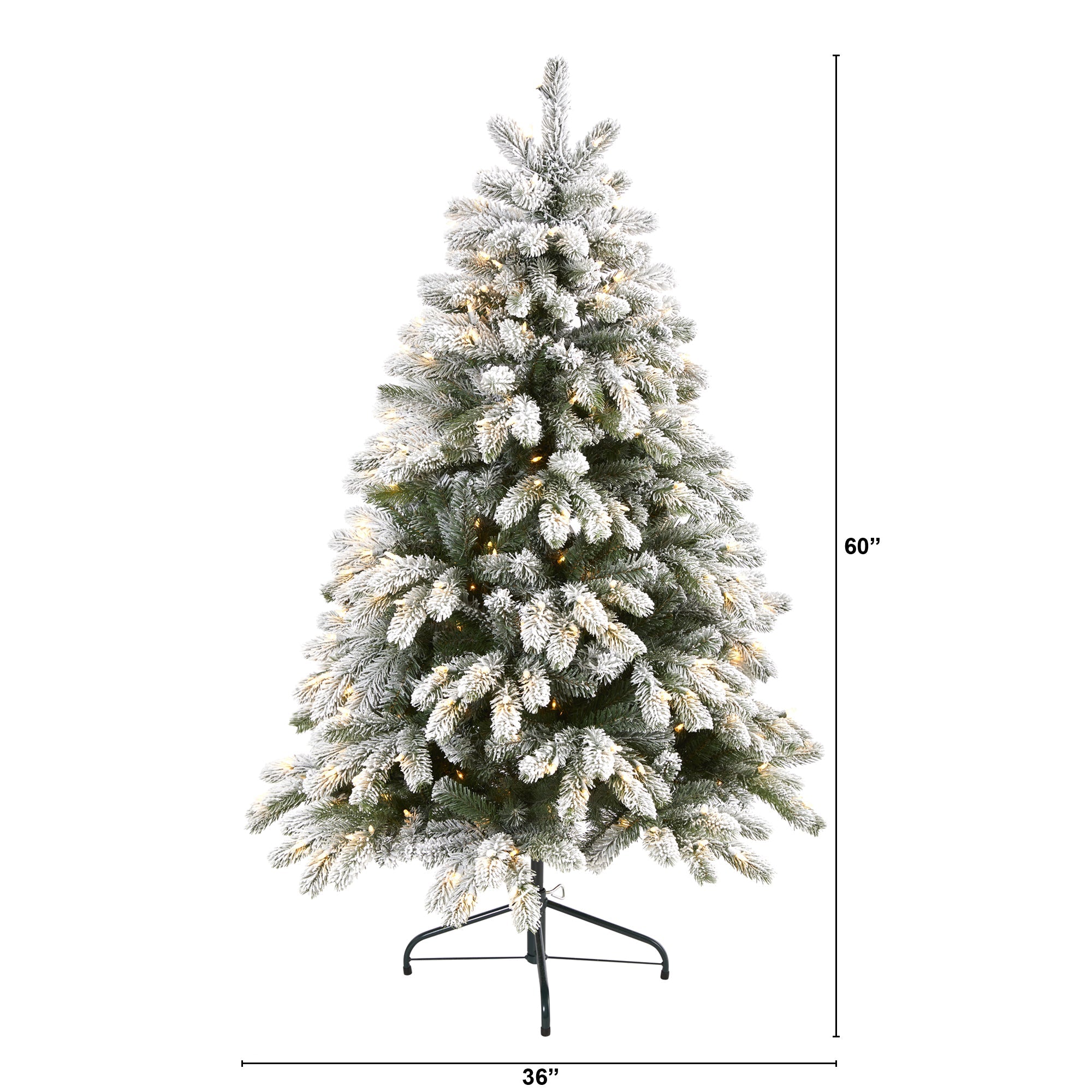5' Flocked South Carolina Spruce Artificial Christmas Tree w300 Clear Lights