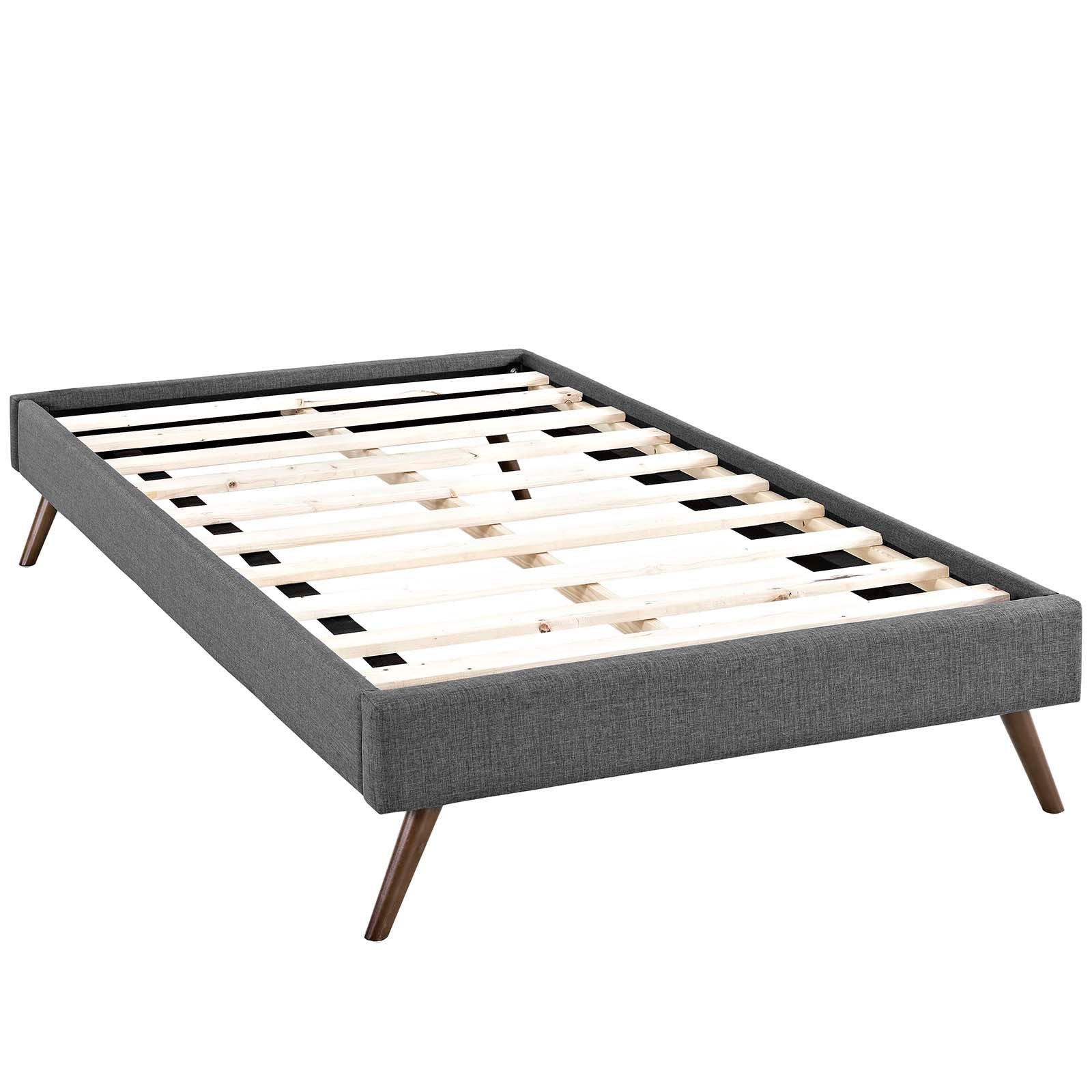 Loryn Fabric Twin Bed Frame with Round Splayed Legs by Modway