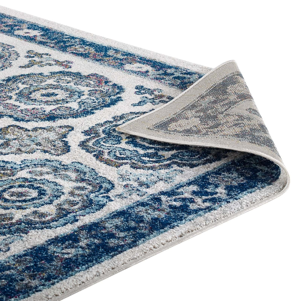 Entourage Odile Distressed Floral Moroccan Trellis 5x8 Area Rug by Modway