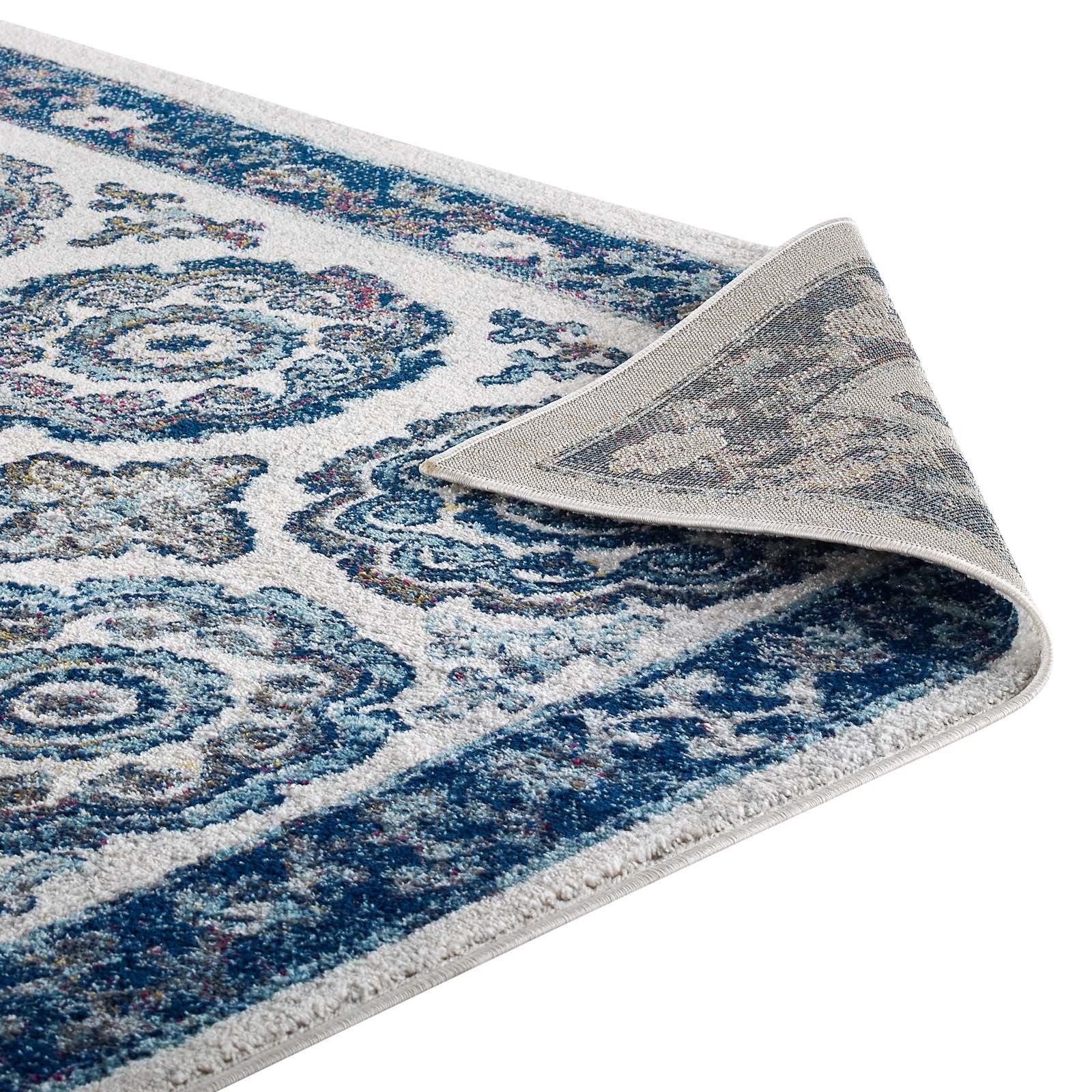 Entourage Odile Distressed Floral Moroccan Trellis 5x8 Area Rug by Modway