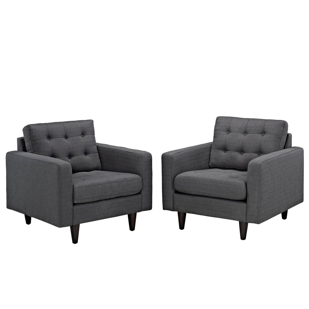 Empress Upholstered Fabric Armchair Set of 2 by Modway