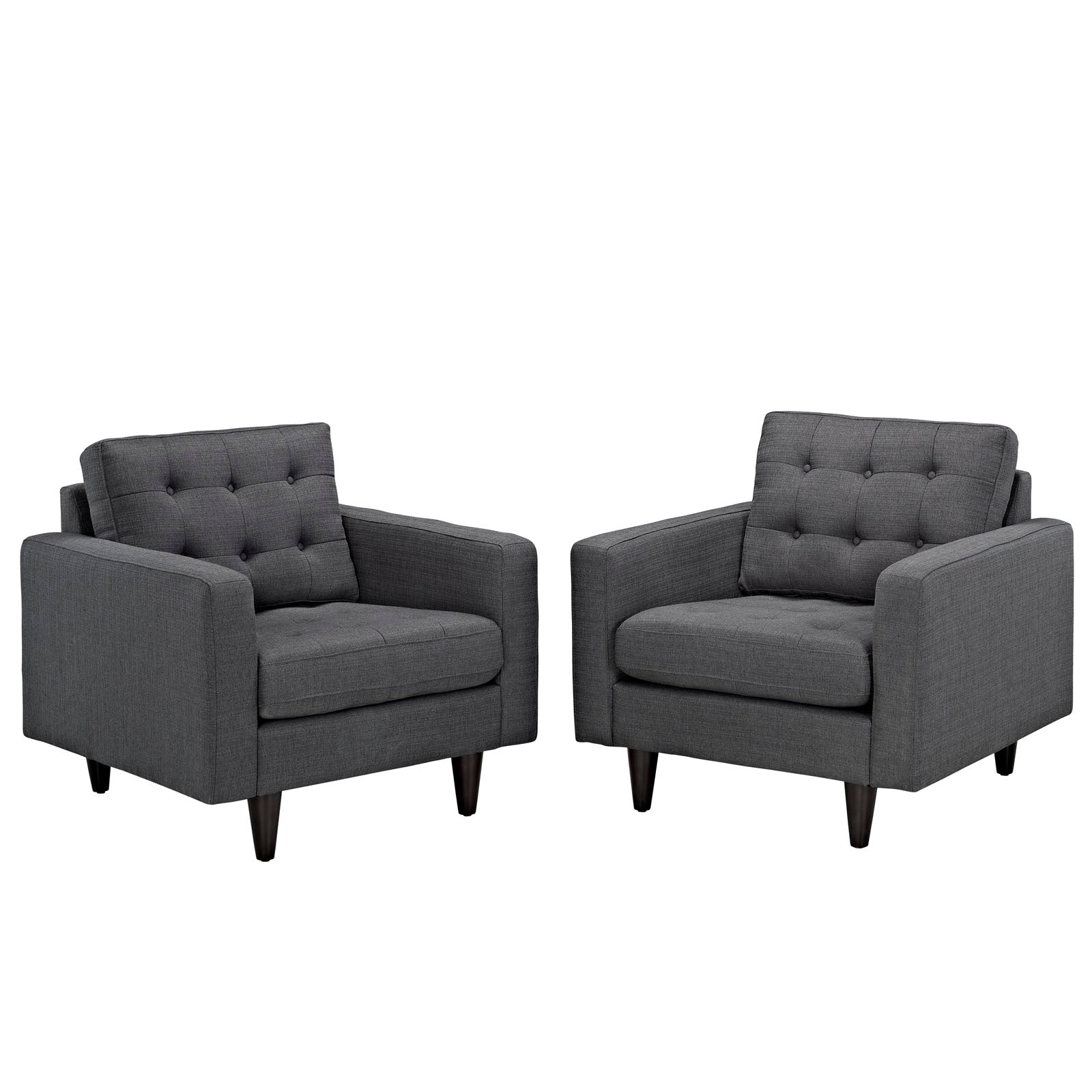 Empress Upholstered Fabric Armchair Set of 2 by Modway