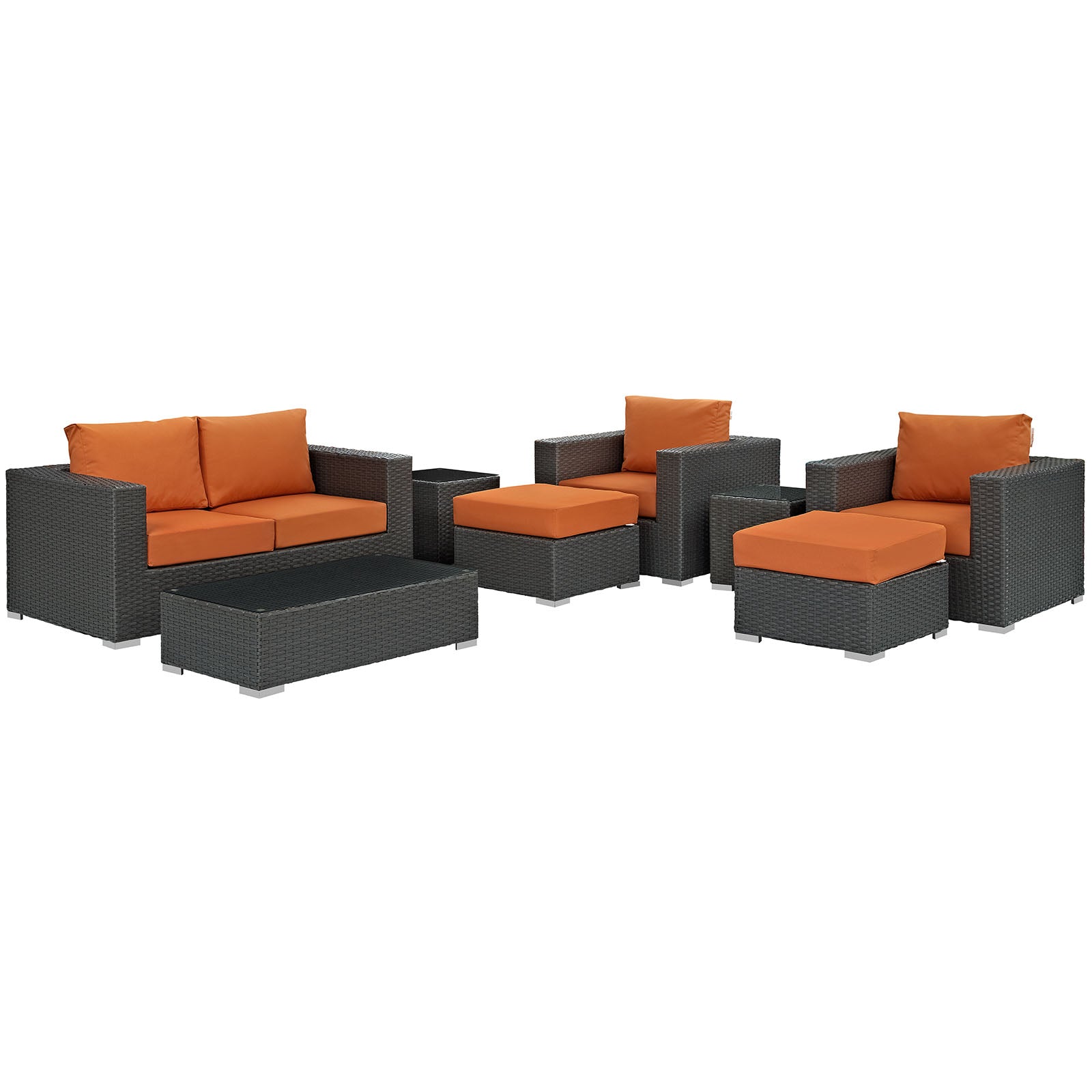Sojourn 8 Piece Outdoor Patio Sunbrella¨ Sectional Set by Modway
