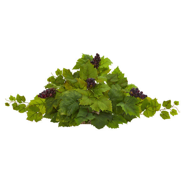 31" Grape Leaf Artificial Ledge Plant