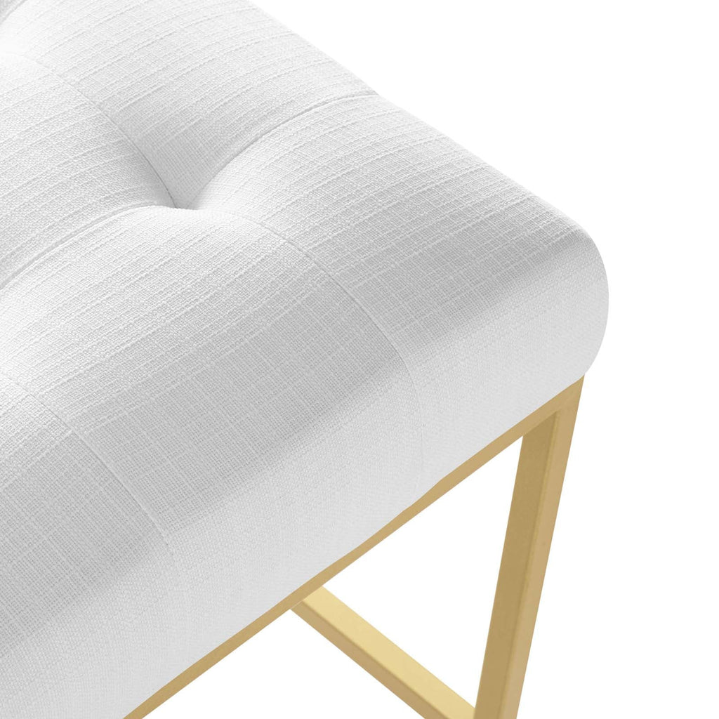 Privy Gold Stainless Steel Upholstered Fabric Counter Stool by Modway