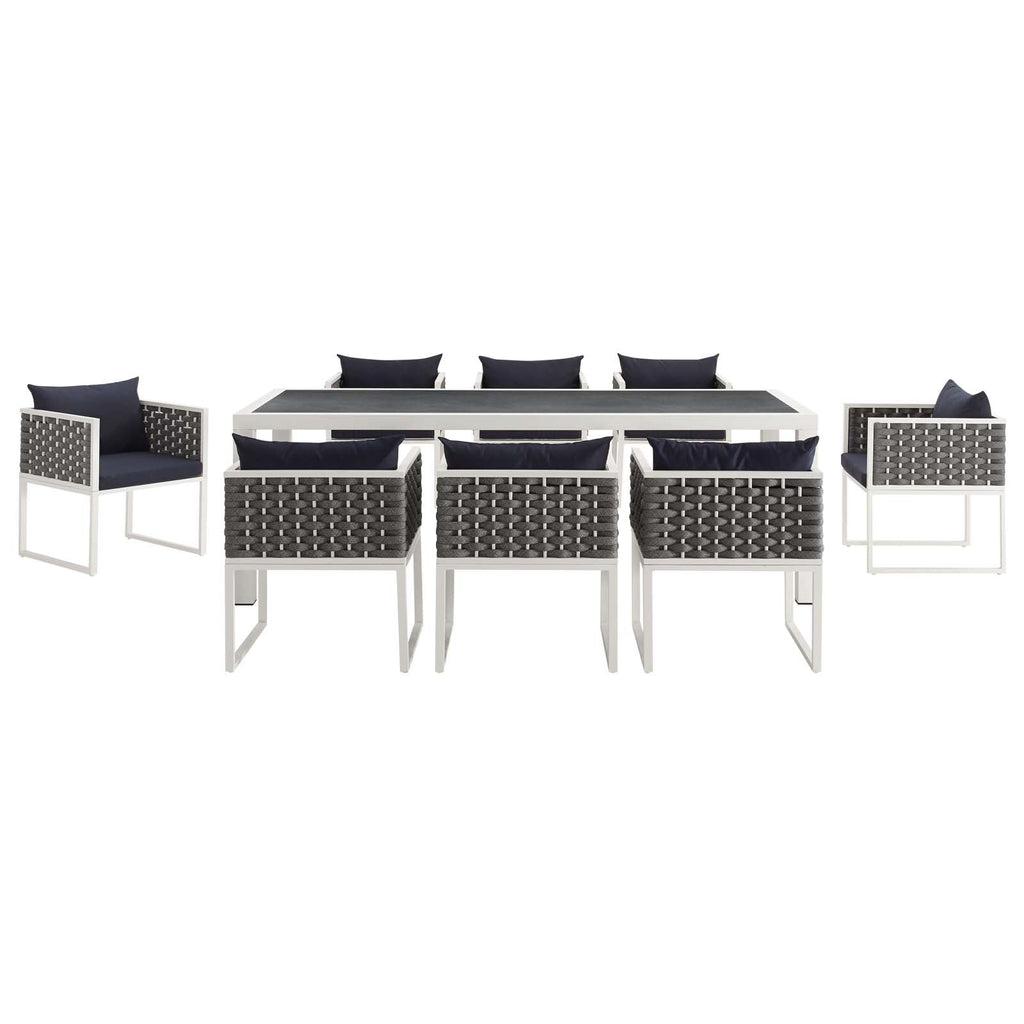 Stance 9 Piece Outdoor Patio Aluminum Dining Set by Modway