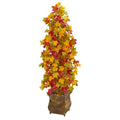 41" Autumn Maple Artificial Tree in Decorative Metal Planter