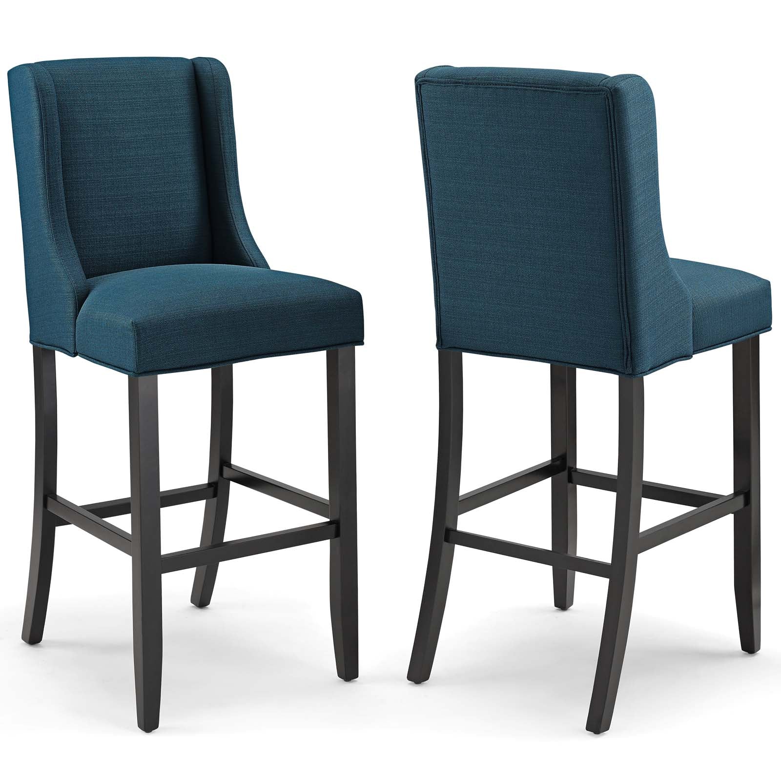 Baron Upholstered Fabric Bar Stool Set of 2 by Modway