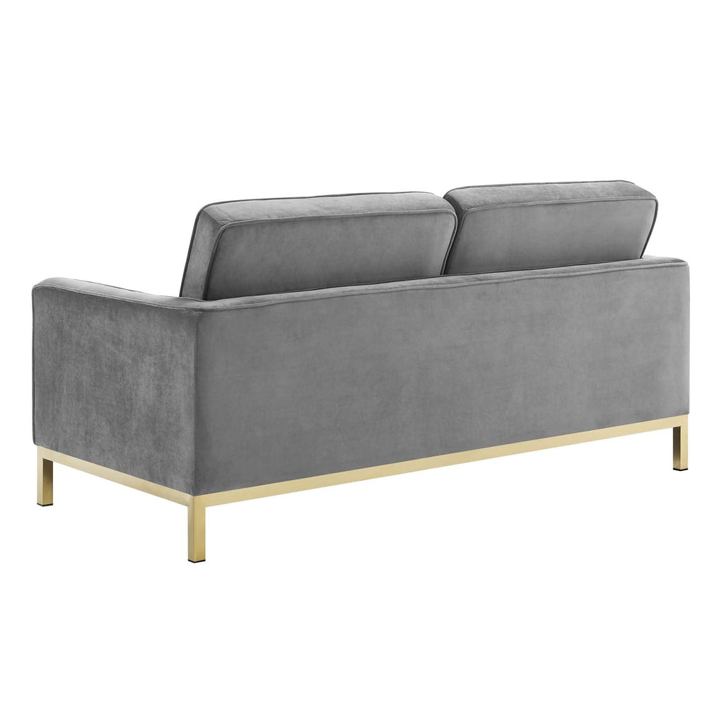 Loft Gold Stainless Steel Leg Performance Velvet Loveseat by Modway
